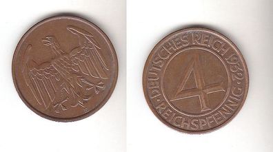 4 Pfennig Kupfer Münze Deutsches Reich 1932 E (112969)