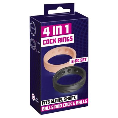 4 in 1 Cock Rings 2-PC Set