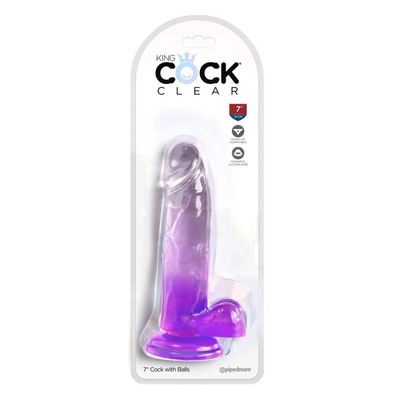 KingCockClear 7 w balls purple