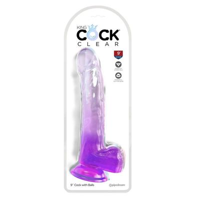 KingCockClear 9 w balls Purple