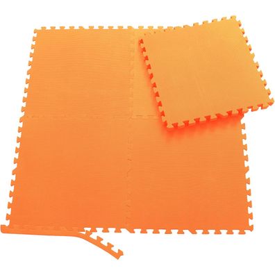 Sporttrend 24® 16 Schutzmatten + 32 Randstücke Set Orange 60x60x1cm | 5,76qm |