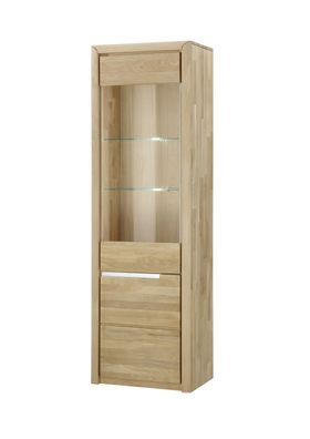 Standvitrine Massivholz Ianka 63x198x41 Vitrine Wildeiche Bianco geölt