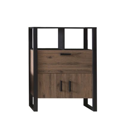 Barschrank Jami 100x133x39 Barfachelement Schwarz-Okapi Nuss/Okapi