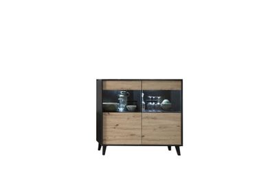 Highboard Jaida 125x117x39 Anrichte Schwarz/Artisan 1010