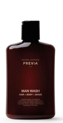 PREVIA MAN Wash Hair + Body + Shave 250 ml