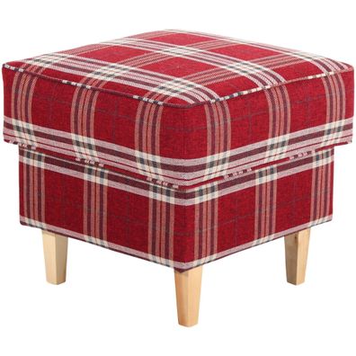 Hocker Karlen Bezug Flachgewebe Buche natur / rot 2207