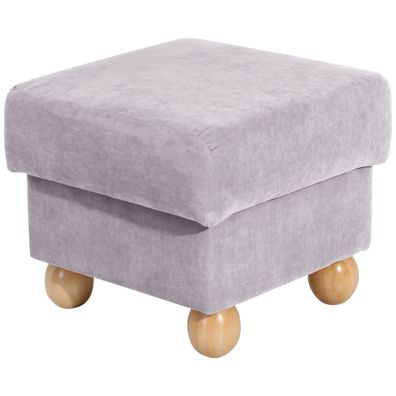 Hocker Kasha Bezug Veloursstoff Buche natur / silber 2225