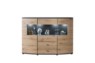 Highboard Jacinthe 160x117x42 Anrichte Artisan Eiche/Anthrazit 1019