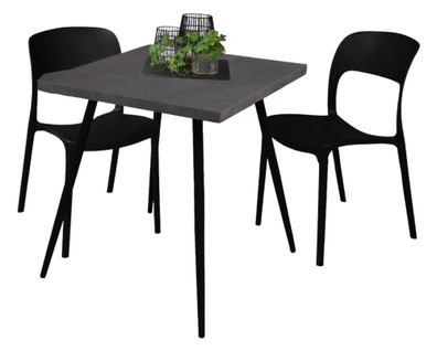 Bistrotisch Ekaterina 70x70x75 schwarz matt/graphit 1451