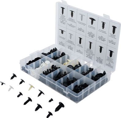Tannenbaumclip-Sortiment für GM, VW, Chrysler, BMW, Nissan, Ford | 340-tlg. BGS