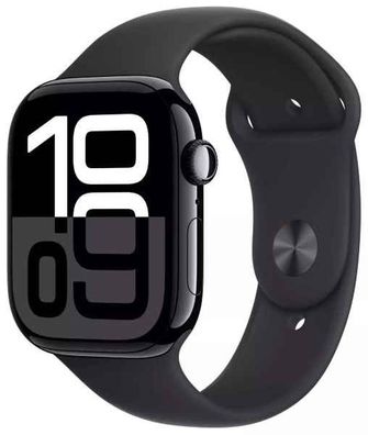 Apple Watch Series 10 4G 46mm Aluminium Diamantschwarz Sportarmband Schwarz M/L