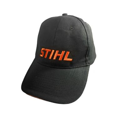 Stihl Golfmütze, Base Cap, Baseball Cap, Schwarz, Orange, 100% Baumwolle