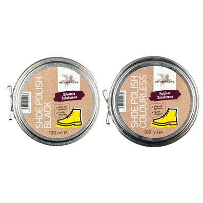 Set zur Schuhpflege - Shoe Polish black 100 ml & colourless 100 ml - Schuhcreme