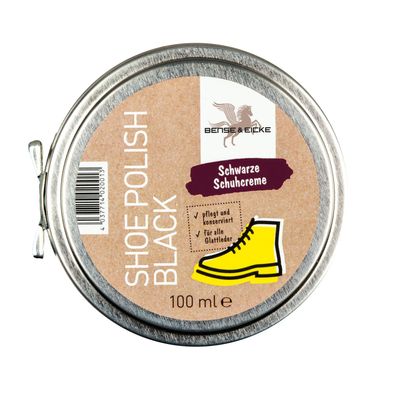 B & E Shoe Polish black, Schuhcreme schwarz - 100 ml