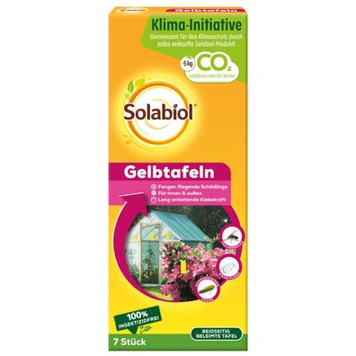 Solabiol Gelbtafeln - 7 Stück - zum Fangen von fliegenden Schädlingen