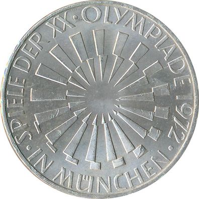 BRD 10 DM 1972 G Olympische Spiele J. 401b Silber*