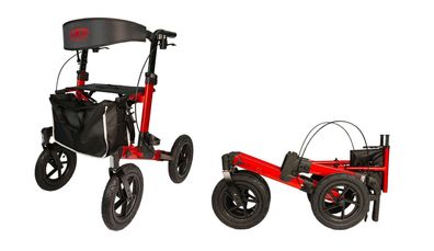 Antar Outdoor Rollator Premium Luftbereifung extra große Räder 2 fach faltbar