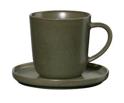 ASA Vorteilset 4 Stück coppa Espressotasse mit Unterer, nori grün 19011192 und