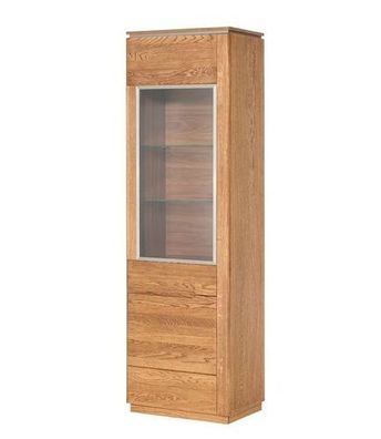Vitrine Montenegro 10 Vitrinenschrank Eiche Holzfurnier Massivholz (ohne Beleuchtung)