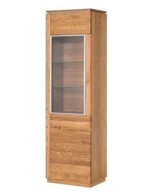 Vitrine Montenegro 11 Vitrinenschrank Eiche Holzfurnier Massivholz (ohne Beleuchtung)