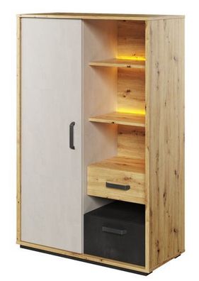 Schrank Qubic QB-05 Jugendzimmerschrank Kommode Hochschrank LED