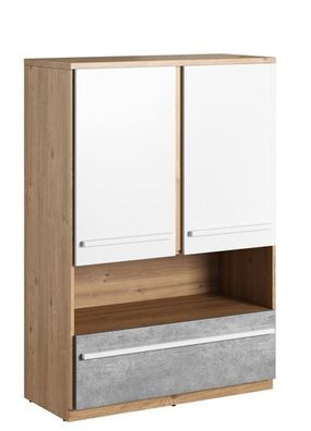 Schrank Plano PN-04 Kommode Hochschrank 2 Türen 1 Schublade