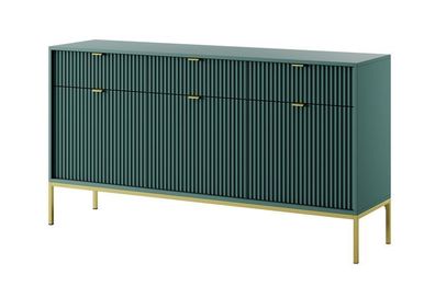 Kommode Nova KSZ154 Sideboard Labrador/ Goldene Griffe und Beine, 154x83x39