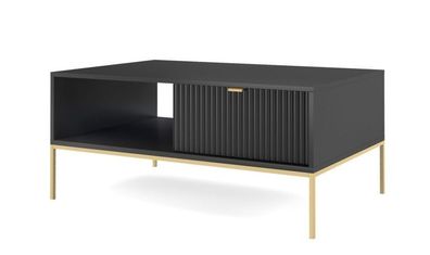 Couchtisch Nova L104 Sofatisch Schwarz/ Goldene Beine und Griffe