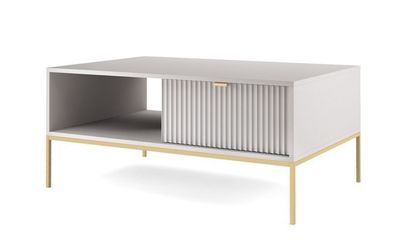 Couchtisch Nova L104 Sofatisch Grau/ Goldene Beine und Griffe