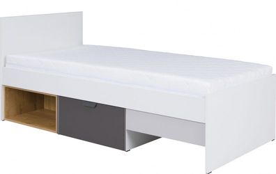 Bett Joker 15 Bettgestelle 90 x 200 cm mit Schublade, mit Taschenfederkernmatratze