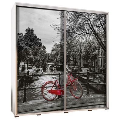 Schwebetürenschrank Penelopa 205 Kleidereschrank mit Grafiken Amsterdam