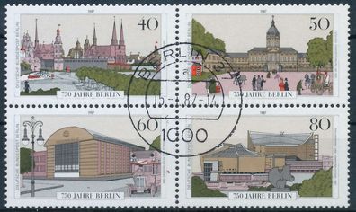 BERLIN Zusammendruck Nr B8 Zd5 zentrisch gestempelt Viererbl X7FDDF2