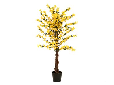 Europalms Forsythienbaum mit 3 Stämmen, Kunstpflanze, gelb, 120cm