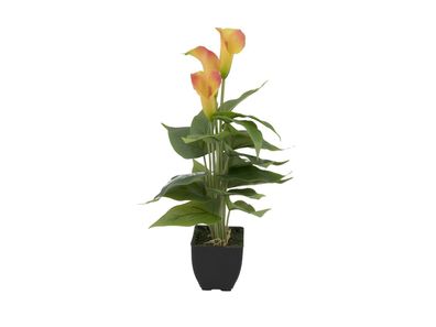 Europalms Calla mini, Kunstpflanze, gelb orange, 43cm