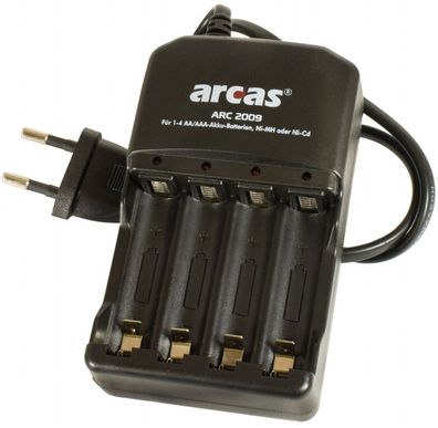 ARCAS - ARC-2009 - Akku-Ladegerät - 100-240V - für 1-4x Micro AAA / Mignon AA Akkus