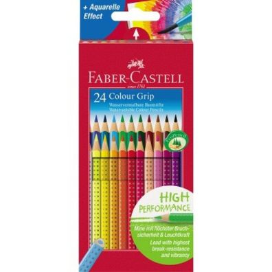 Faber-Castell 24 ColourGrip Wasservermalbare Buntstifte