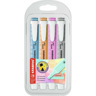 Textmarker Stabilo-Swing- cool Pastel 4er-Etui