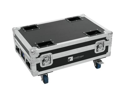 Roadinger Flightcase 4x AKKU BAR-6 Glow QCL Flex QuickDMX mit Ladefunktion