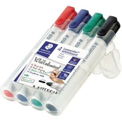 White-Board-Marker 351 4-Er Etui Rundspitze Lumocolor