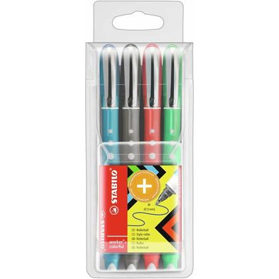 Rollerball Stabilo Worker Colorful M 4er-Etui