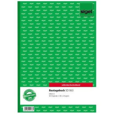 Sigel Bautagebuch SD063 A4 hoch 3x40 Blatt