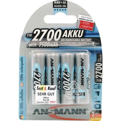 Ansmann 2700mAh (silber, 4x AA (Mignon))