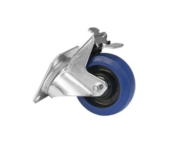 Roadinger Lenkrolle RD-100B 100mm blau mit Bremse