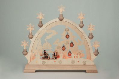 Fensterdekoration Schwibbogen Tannenbaum mit Kugeln BxTxH= 48x6,5x42cm NEU Licht