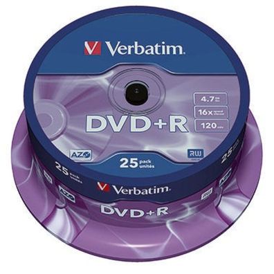 DVD+R 4,7 GB (16fach, 25 Stück)