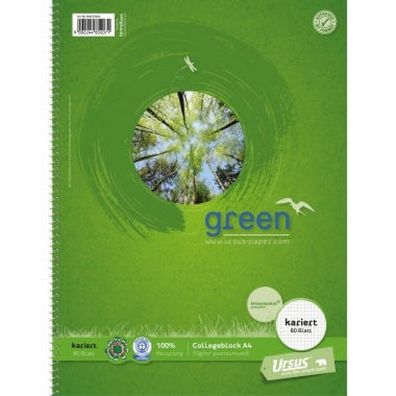 Ursus Collegeblock Green 608570020 DIN A Papierformat: DIN A4