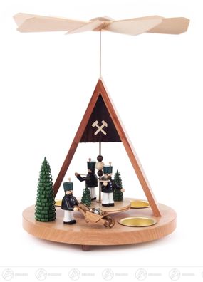 Pyramide mit Bergmännern und Bäumen, für Teelichte BxHxT 20 cmx28 cmx19,5 cm NEU