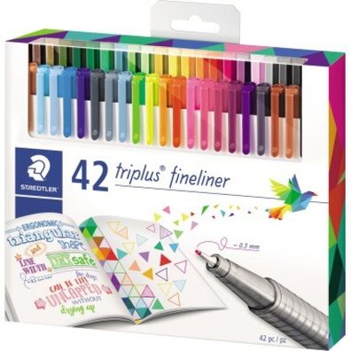 Staedtler Fineliner triplus 334 C42 0,3m 334 0,3mm farbig sortiert 42 St./Pack