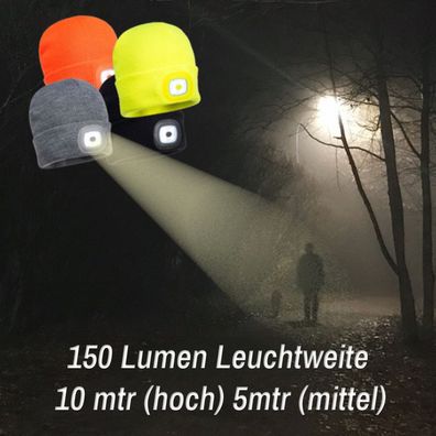 PORTWEST® B027 Warme KINDER Strickmütze/ Mit LED Licht aufladbar