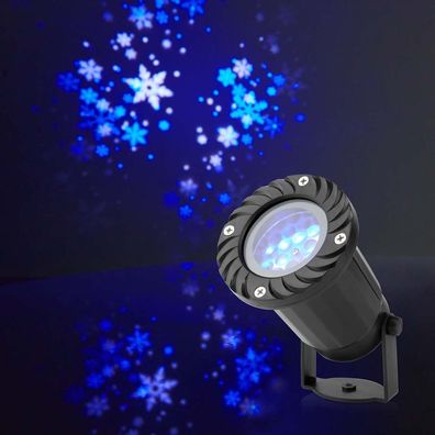 CLPR1 Dekoratives Licht | LED-Schneeflocken-Projektor | Weiße und blaue Eiskristal